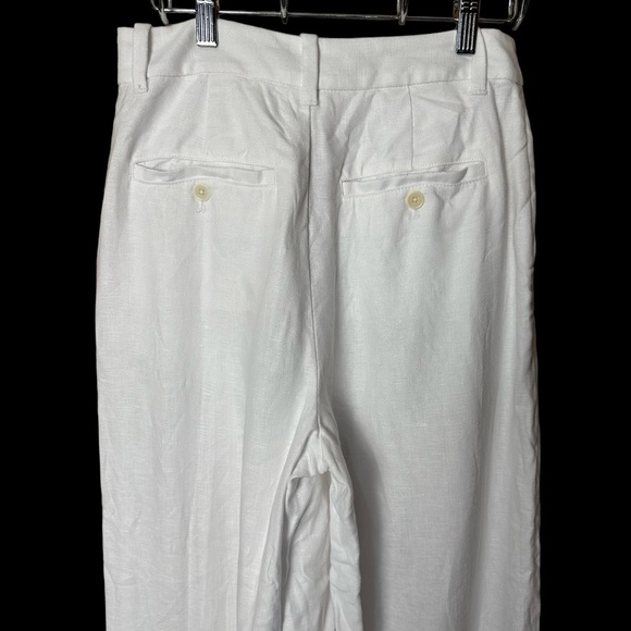 Madewell The Tall Harlow Wide Leg Pants 100% Linen White size 00T NWT - Picture 9 of 13